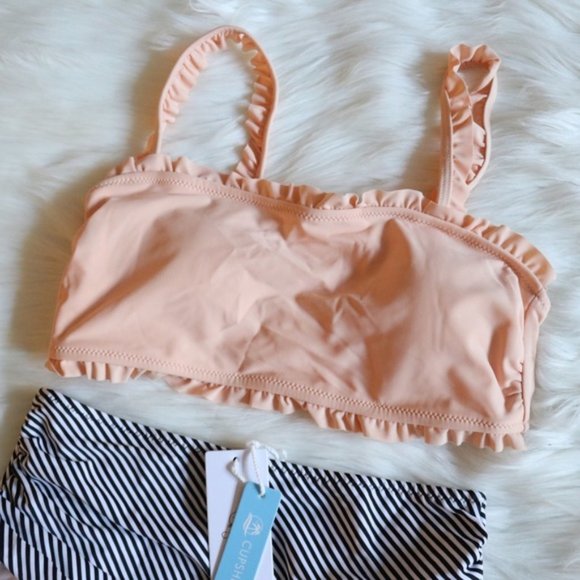 Ruffled Bandeau High Waisted-Two Piece Bikini Set - Picture 7 of 9